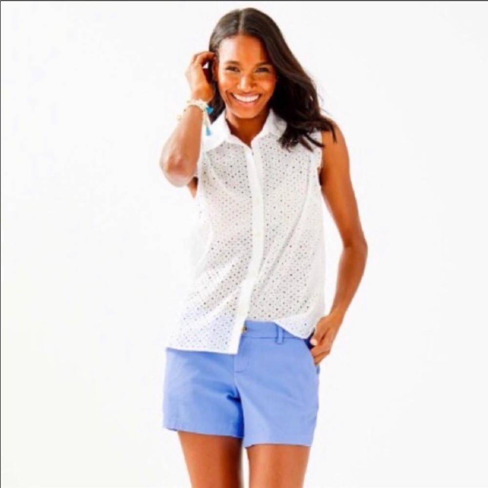 Lily Pulitzer Eyelet Button Up Blouse